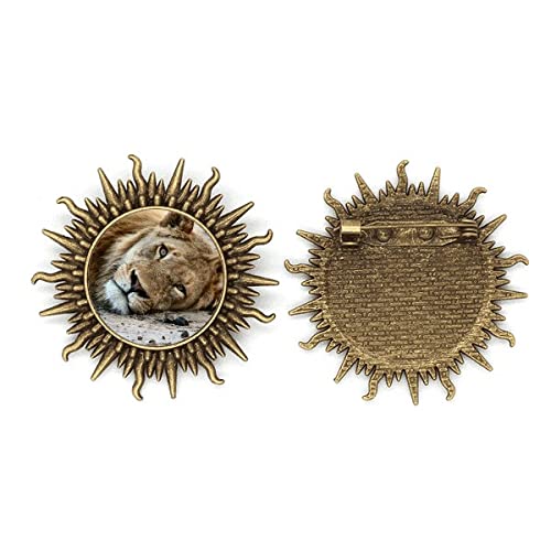 Broche M lion en métal ciselé de haute qualité pour blazer et manteaux raffinés