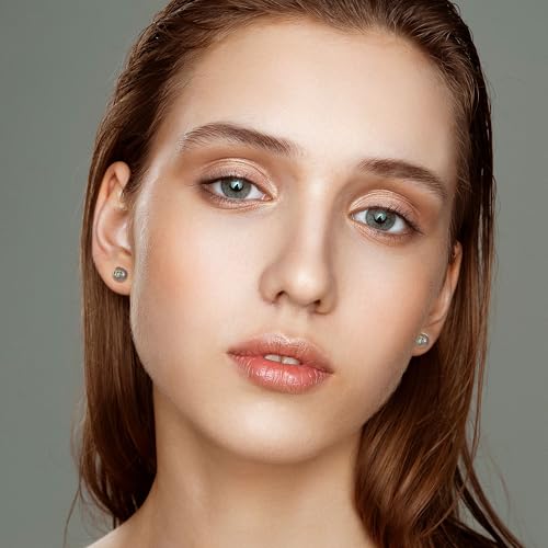 BLISI Black Onyx Pure Titanium Stud Earrings 4mm 5mm Natural Stone Women Earrings Hypoallergenic Gemstone Earring for Sensitive Ears 20G4