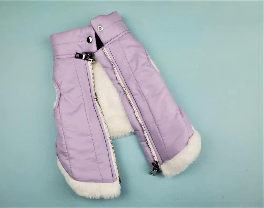 Lavender Dog Coat, Puffer Jacket for Pets, Light Purple Dog Jacket (S 6-9 lbs)