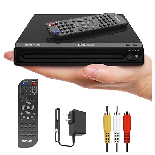 Craig Compact DVD/JPEG/CD-R/CD-RW/CD Player with Remote (CVD512a), Single