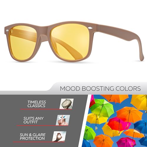 Image of Retro Rewind Polarized Sunglasses for Women Men - UV400 Classic Square Vintage Shades Trendy Unisex Sun Glasses