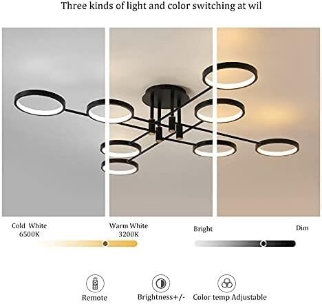 Lámpara de araña LED regulable de 22cm con mando para comedor moderno 4