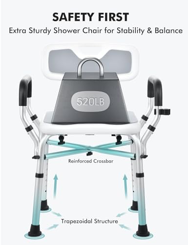 Image of VFAUOSIT Shower Chair with Arms and Back for Inside Shower, Shower Seats for Adults