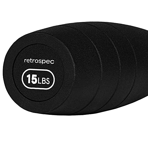 Retrospec Steel Club Hand Weights - Fitness Equipment for Strength Training & Rehabilitation - Balanced Grip Strength Training Tool - 5, 10, 15lb Options for Men & Women image 4