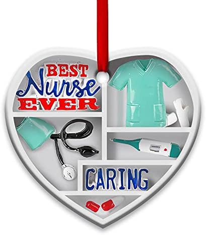 2022 Christmas Ornaments, Christmas Decorations - Nurse Caring Nurse Box Heart Ornament - Best Gifts for Christmas - HHAZ2309001Z (Pack 1)