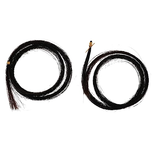 Garneck 2 Pack Viola Bow Hair Black Violin Bow Accessory for Violinists Horsehair for Viola Repair Kit for