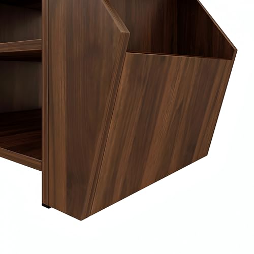 Image of MATTERHORN Engineered Wood Coffee Table, Centre Table, Drawing Room Table, Tea Table with Shelf for Storage (DIY, 80 x 45 x 46 cm, Rustic Brown MOCT-92104)