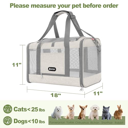 GAPZER Cat Carrier American Airline Approved 18x11x11,Top Opening Pet Cage additional image 1