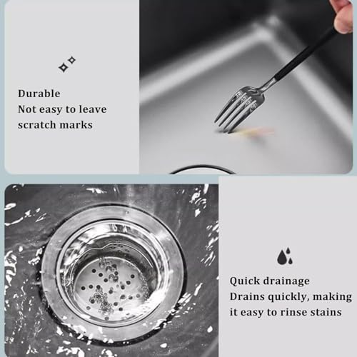 Kitchen Sink Unit Black Stainless Steel Bar - Small Square Built-in with Faucet Complete Accessories