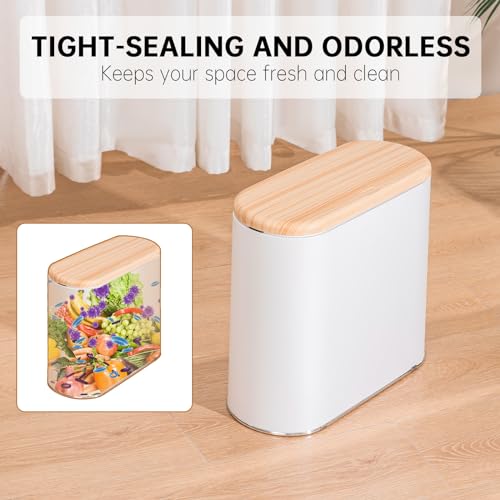 Todaygo TG3171 Bathroom Trash Can With Lid, 10 Liter/2.6 Gallon Small Garbage Can Dog Proof thumb #3