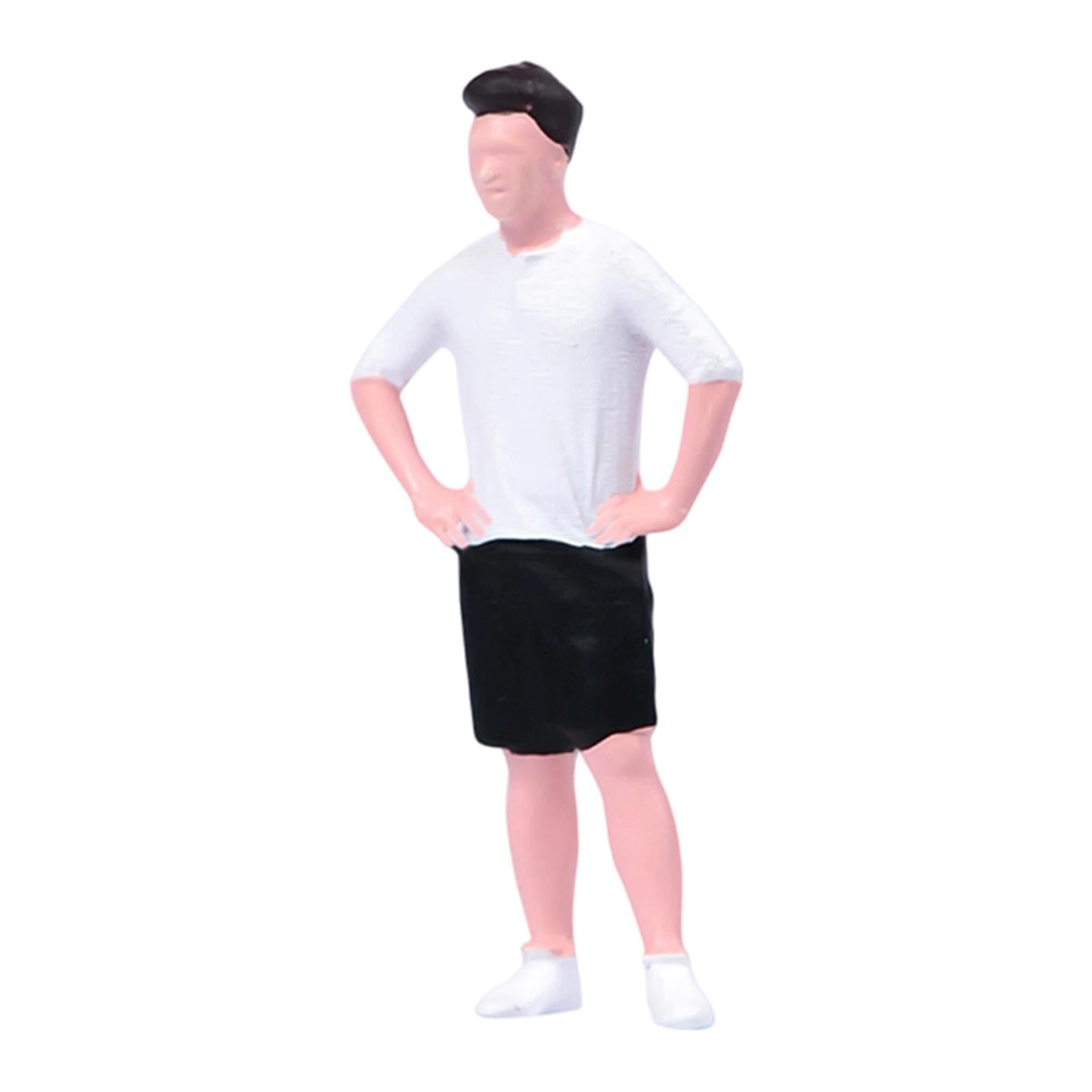 Zani Puff 1:64 Scale Miniature Male Figure, Painted Resin Realistic Model for Diorama Scene Photography Props DIY Decor Accessories- Hands on Hips