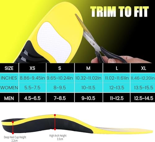 Image of (2025) Plantar Fasciitis Insoles for Women & Men - Orthotic Arch Support Insoles for Pain Relief - Cushioned Shoe Inserts for Standing All Day, Work Boots, Flat Feet & Heel Spurs - Comfortable