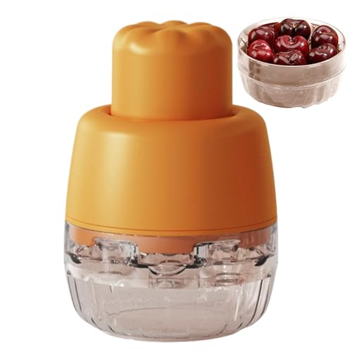 Deshuesador de cerezas manual, descorazonador de cerezas de 7 agujeros, con recipiente recogedor, removedor de huesos de cereza, multifuncional Cherry Pitter, descorazonador de cerezas, para cerezas,