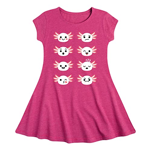 Instant Message - Axolotl Emotion Grid - Toddler and Youth Girls Fit and Flare Dress