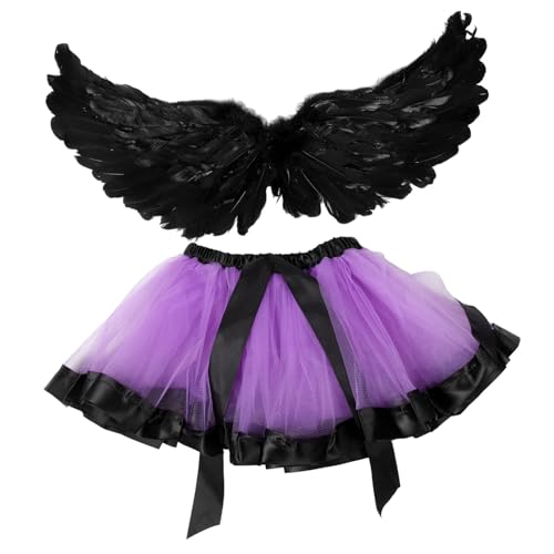 FOMIYES 1 Juego Decoración De Ángel De Halloween Animador Chicas Víspera De Todos Para Vestido De Traje Accesorio De Cosplay De Ángel Accesorios De Vestuario Falda Tutú Tela