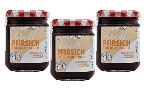 Kornelkirsche Dirndl + Pfirsich Fruchtaufstrich | 3 x 220g | fruchtig-frischer Fruchtaufstrich aus Kornelkirsche (Dirndl) verfeinert mit Pfirsich | handgemacht im Pielachtal in Niederösterreich