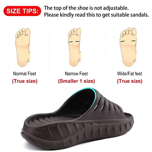 Image of GPOS Mens Sport Recovery Sandals Plantar Fasciitis Thick Cushion Slides Sandals Lightweight Comfort Orthotic Slippers