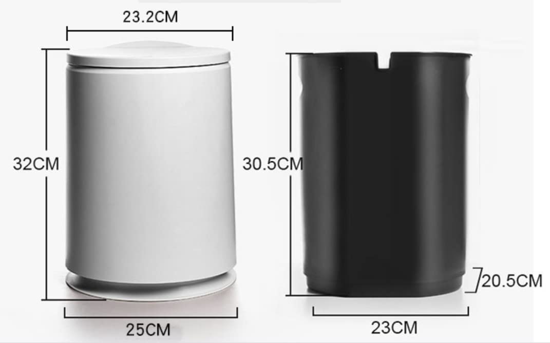 Kosz na Śmieci do Biura, na papier Okrągły Kosz Na Śmieci Do Łazienki, Sypialni, Kuchni, Domowego Biura, Akademika Kosz na Kosmetyki(White)