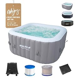【KICK UP YOUR FEET】Relax at the touch of a button with the 61*61*26 massage system, soothing Air Jet system, rapid heating system, and integrated water filtration. Hard water treatment system makes water gentler on skin, clothes and the entire spa sy...