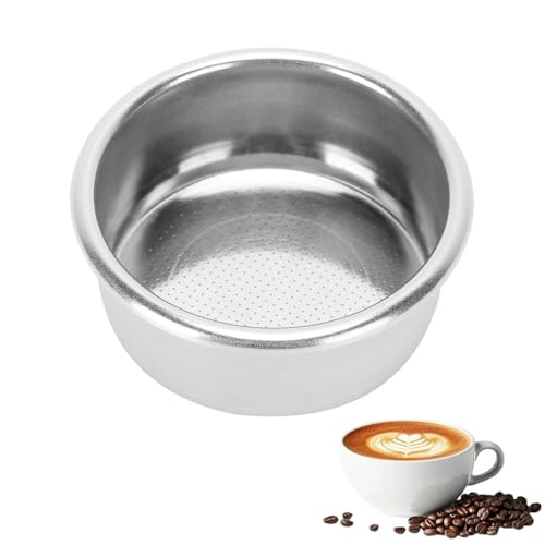 Filtro per Caffè Filtro in Acciaio Inox, Doppia Tazza di Caffè 54 Mm Non Pressurizzato Riutilizzabile Permanente Filtri per Caffè Cesto Accessori Ricambio per Macchina da Caffè Espresso Portafiltro