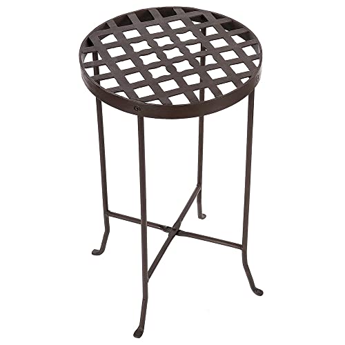 Achla Designs 120-0053 - Planta de Flores, Soporte de 25 Pulgadas, Acabado en Polvo de Bronce Romano
