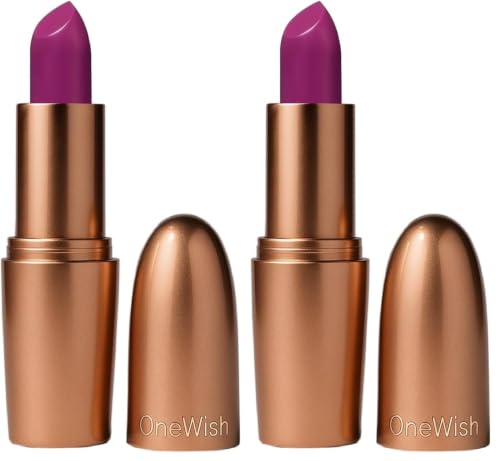 Image of One Wish Creamy Matte Lipstick Long Lasting for Women - Plum Lush Shade 04 | Full Coverage | Creamy Formula | No Flaky Lips | No Dryness | High-Pigment | SPF | Vitamin E, Almond Oil & Shea Butter for Moisturising Lip | 8 Hrs Lasting | Smooth Finish | 3.8 gm
