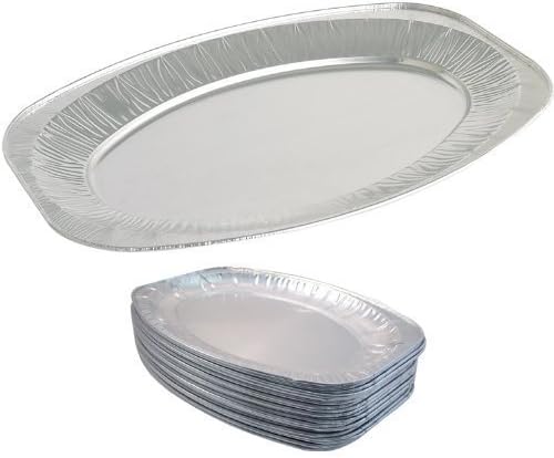 10 x 17" Oval Silver Embossed Foil Food Platter / Tray / Dish (43cm)
