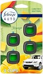 Désodorisant d'air Febreze pour voiture, clip de ventilation automobile anti-odeur, parfum Mango Splash, 4 unités