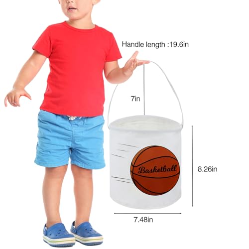 Image of Essme Basketball Basket,Kids Easter Basket for Basketball Decor,Boys Baskets,Easter Gifts for Girls and Boys,Easter Basket Empty.(Basketball)