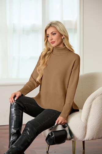 IWOLLENCE 2025 Winter Fall Turtleneck Sweater High Neck Long Sleeve Sweaters Pullover Outfit2
