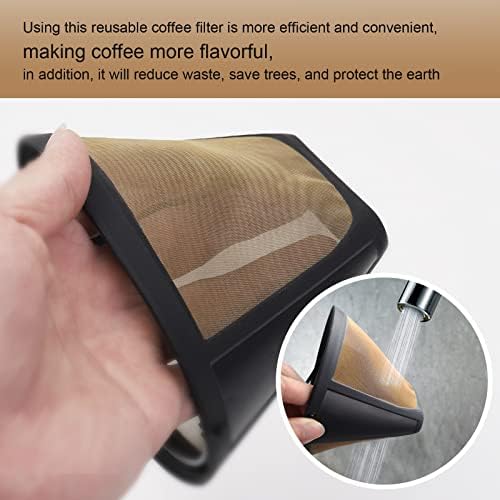 Reusable Coffee Filters for Ninja Dual Brew Coffee Maker, 2 Pack Permanent Coffee Filter #4 Replacement Compatible with Ninja Cuisinart Coffee Maker Filter - Thumbnail 3