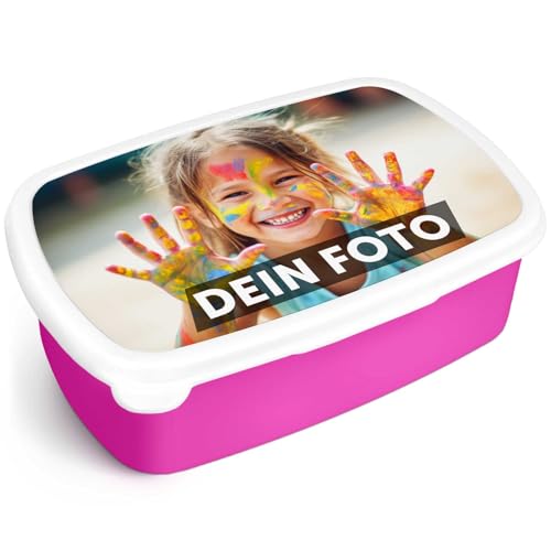 GRAVURZEILE Fiambrera impresa – Foto – Personalizado con nombre y foto – Fiambrera para niños – Impresión individual con diseño deseado – Ahorra espacio apilable – Perfecto para la escuela y la
