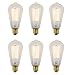 6 Pack - Dealighting Edison Light Bulb 25 Watt Vintage Squirrel Cage Dimmable Filament Bulbs