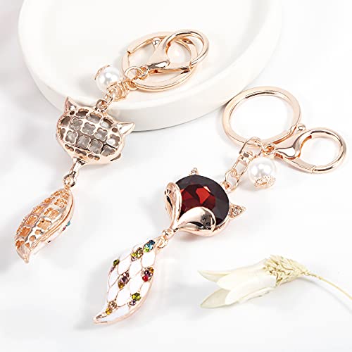 Beshiny Cute Fox Keychains Creative Animal Key Chains Ring Bag Charms Purse Handbags Car Key Wallet Backpack Tote Pendant Accessories For Girls Boys Men Kids Gifts #TOP3