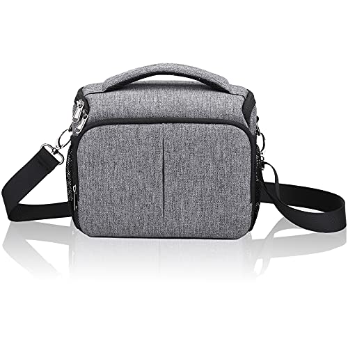 BAICLES Bolsa Acolchada para cámara DSLR/SLR, Bolsa fotográfica Impermeable para cámaras SLR, Mochila fotográfica pequeña, Mochila para cámara para Canon Nikon Sony, con Funda para Lluvia(Gris)