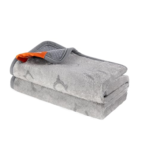 Feandrea hundmattor tvättbara, set om 2, återanvändbara hundmattor, 61 x 46 cm, S, vattentäta, läckagesäkra, halkfria, absorberande för hundar, katter, kaniner, duvgrå PTD001G01