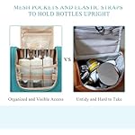 BAGSMART Large Travel Toiletry Bag for Women, Hanging Toiletry Bag with Hook, Travel Cosmetic Makeup Bag Travel Organizer for Accessories, Shampoo, Full Sized Container, Toiletries,Blue-Large - Image 5