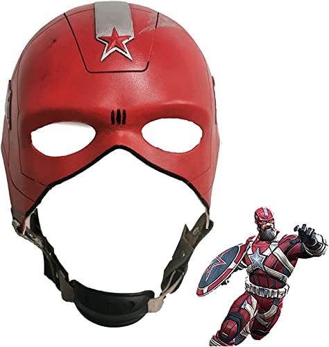 TOPOB Casque de Gardien Rouge Cosplay Masque en Latex Costume d'halloween Cover