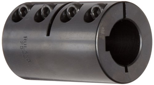 Ruland MCLC-10-10-F One-Piece Clamping Rigid Coupling with Keyway, Black Oxide Steel, Metric, 10mm Bore A Diameter, 10mm Bore B Diameter, 29mm OD, 45mm Length, 3mm x 3mm Keyway Width