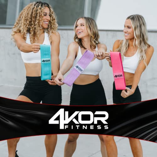 4Kor Hip Bands (3 Grippy: Pink, Aqua, Lavender) Xheavy, Medium, And Light Resistance Levels For Activating Hips And Glutes #TOP6