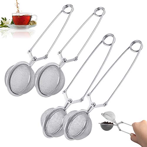 LZMMLZ Pinces à Thé Maille Boule Infuseur Filtre Sphérique thé Infuseur Maille Boule à Thé Boule à thé à Passoire en Maille Filtre à épices en Acier Inoxydable pour Thé Épices Assaisonnements 4 Pcs