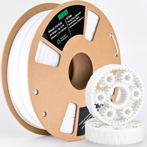 NEOTRY PLA+ Filament 1.75mm, PLA White 3D Printer Filament High Speed Printing 300mm/s, Enhanced Durability and High Str