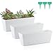 Skelang, 3er Set rechteckige Pflanzgefäße, 30 cm, Fensterbank-Blumenkasten für Sukkulenten, Kräuter, Gemüse (Weiß)