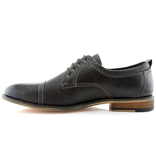 Image of Ferro Aldo Men's Modern Cap-Toe Derby Collection | Statement Dress Shoes in Floral, Woven, & Classic Styles