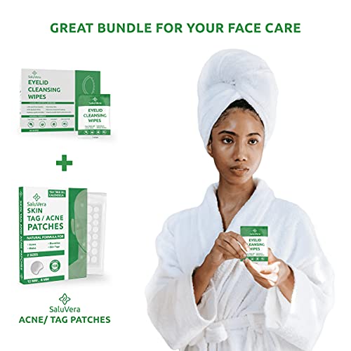 Saluvera Eyelid Wipes With Tea Tree And Aloe Vera | Eye Cleansing Wipes For Dry And Itchy Eyes Relief | Natural Ingredients Eyelid Scrub For Daily Usage - Pack Of 30 #TOP5
