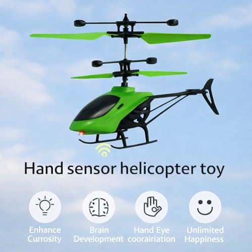 Image of RC Flying Helicopter Toy for Kids with Remote Control, USB Rechargeable Indoor Drone Helicopter for Boys & Girls (Colour as per Stock)