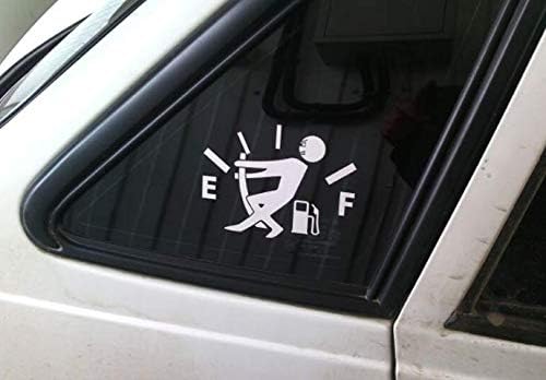 Funny Car Sticker Pull Fuel Tank Pointer Vinyl Decal Decoration Fuel Tank Cap Wrap Decor (2 Pcs- White)