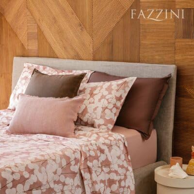 Percale de coton rose Fazzini Lunaria : drap plat respirant et drap housse grand bonnet - 4