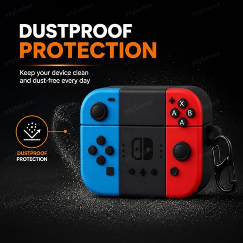 Image of Anvique Silicone Case Cover for Oneplus Nord Buds 4 Pro, Scratch Resistance, Shock Absorption, with Premium Carabiner (Gamepad Cartoon S)