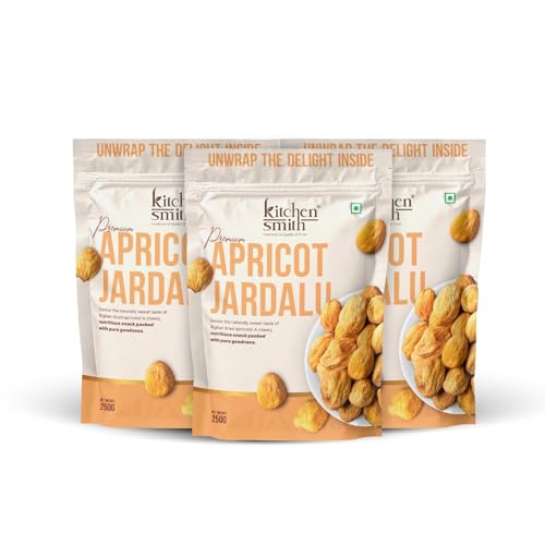Image of KitchenSmith Apricot Jardalu - Pack of 3 (250gm Each) | Exotics Dry Fruits | Apricots Jardalu (with Seeds) | Naturally Sourced, No Added Sugar, Rich In Vitamins & Juicy